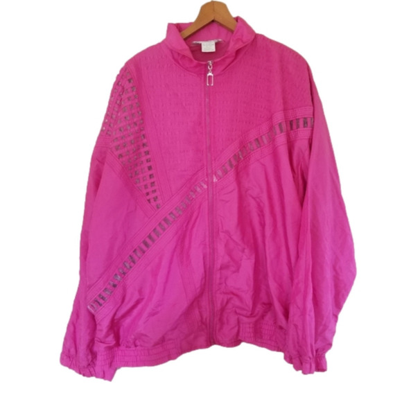 Vintage 2 Piece Pink Tracksuit Set From 90s Mixed Texture Panels Size 3x - Picture 1 of 9